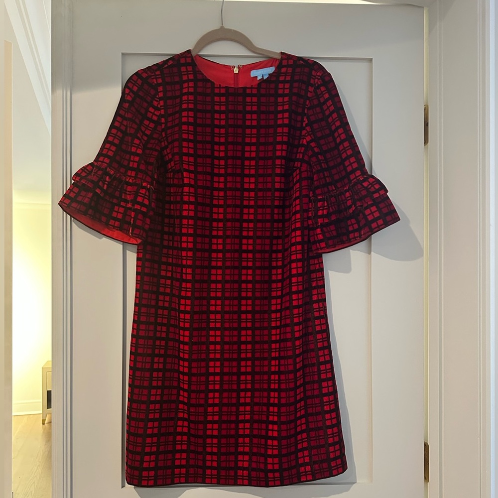 Draper James Roslyn Velvet Dress Red